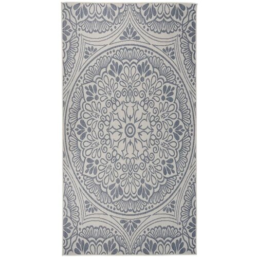 Furnova Zunanja preproga ploščato tkanje 80x150 cm modri vzorec, (21930726) Cene