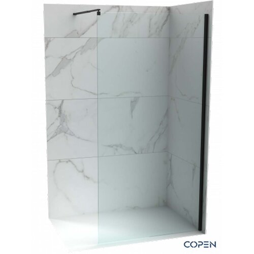 Copen Tu&scaron; paravan - stena C-02-S110MB Monte mat crni ram 110x200cm providno staklo Cene