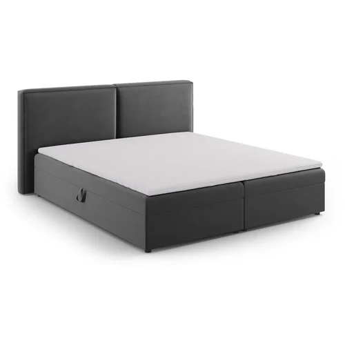 Cosmopolitan Design Temno siva boxspring postelja s prostorom za shranjevanje 160x200 cm Arendal –