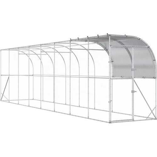  Kavez za piletinu uz zid Srebrna 800 x 100 x 215 cm Slike