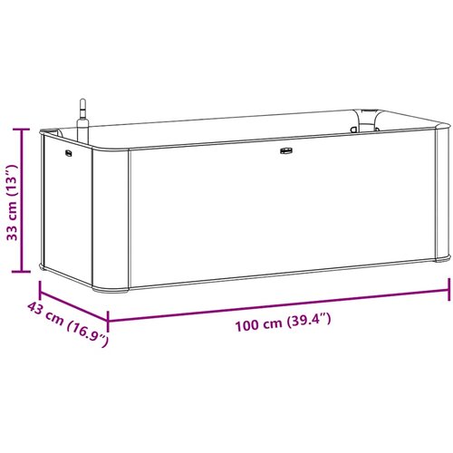  Povi&amp;scaron;ena vrtna gredica samozalijevanje antracit 100x43x33 cm Slike