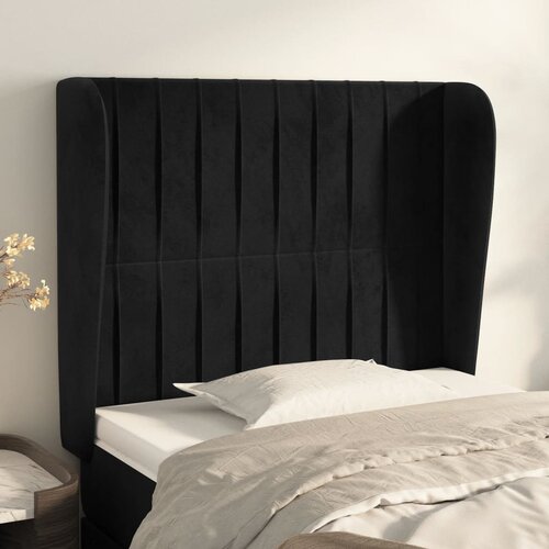  Uzglavlje s u&amp;scaron;ima crno 83 x 23 x 118/128 cm bar&amp;scaron;unasto Slike
