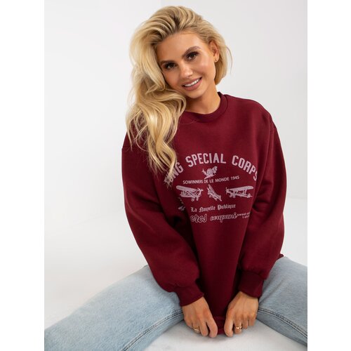 FANCY Sweatshirt-FA-BL-8138.23-burgundy Cene