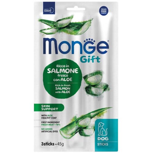Monge Gift Skin Support Salmon - &scaron;tapići sa lososom i aloe verom (45g) Cene
