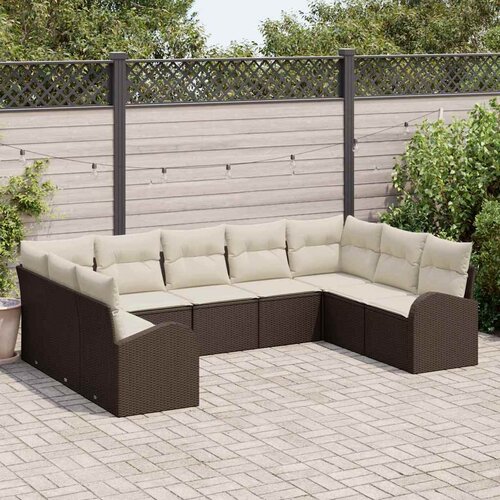  Set sofe s jastukom 9 pcs Smeđa Poli Ratan Cene
