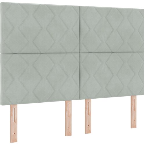 vidaXL Naslon za glavo z diamantnimi bloki Svetlo sivo 160 cm Žamet, (22084003) Cene
