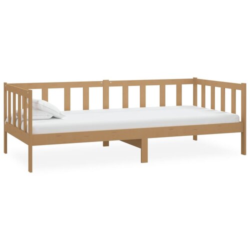  Dnevni ležaj s madracem 90x200 cm boja meda od masivne borovine Slike