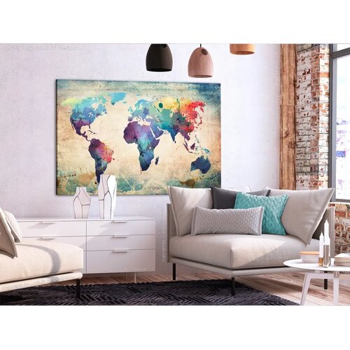  Slika na plutenoj podlozi - Colorful World Map 120x80 Slike