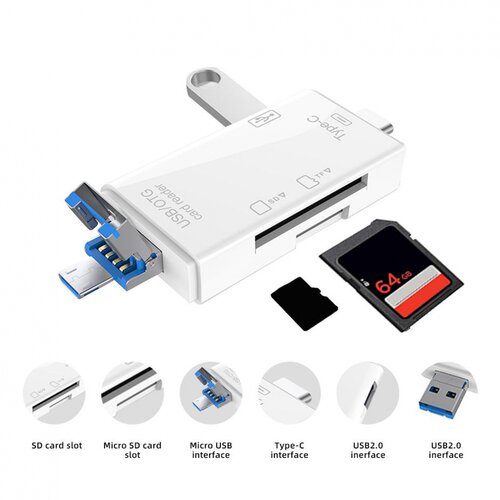  Čitač kartica USB JWD 6u1 OTG beli Cene