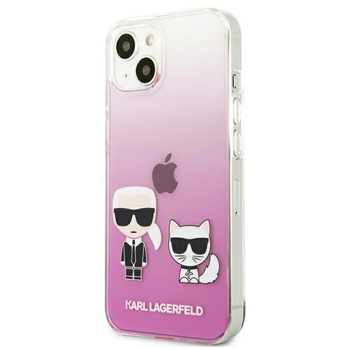 Karl Lagerfeld Originalen ovitek KLHCP13SCKTRP za iPhone 13 Mini prozorno pink za&amp;scaron;čita - Full Body Slike