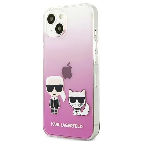 Karl Lagerfeld Originalen ovitek KLHCP13SCKTRP za iPhone 13 Mini prozorno pink zaščita - Full Body
