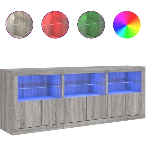  Komoda z LED lučkami siva sonoma 181,5x37x67 cm Slike
