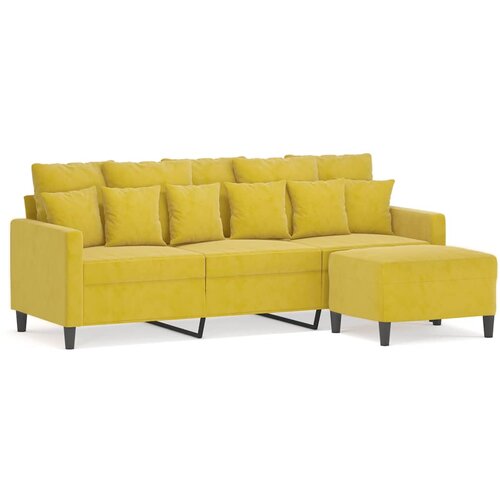 Maison Chic kavč - Sofa - Kanape trosed s stolčkom za noge rumen 180 cm žamet, (21727695) Cene