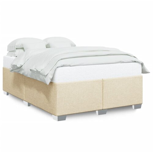 VidaXL Posteljni okvir krem 140x190 cm blago Slike