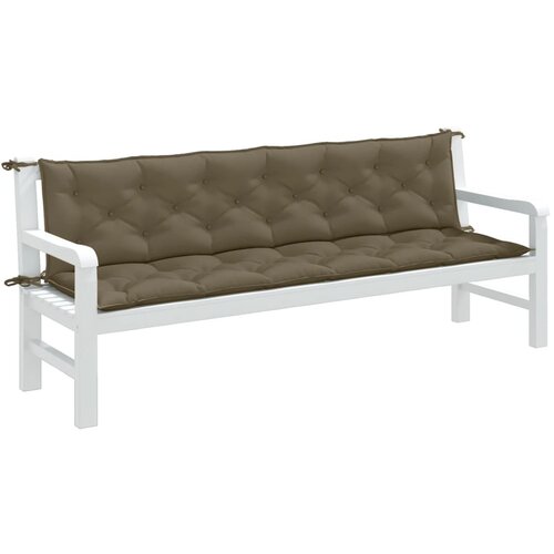 VidaXL Blazina za vrtno klop 2 kosa melanž taupe 200x50x7 cm blago Slike