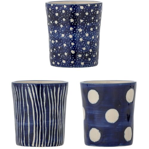 Bloomingville Tamno plave šalice u setu 3 kom za espresso od kamenine 190 ml Minoa – Cijene