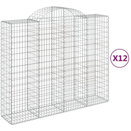  Lučne gabionske ko&amp;scaron;are 12kom 200x50x160/180cm pocinčano željezo Slike
