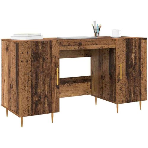  Stol s policom Staro drvo 140 x 50 x 75 cm Konstruirano drvo Slike