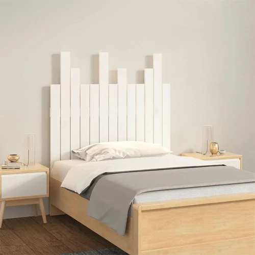  Stensko posteljno vzglavje belo 82,5x3x80 cm trdna borovina, (20794490)