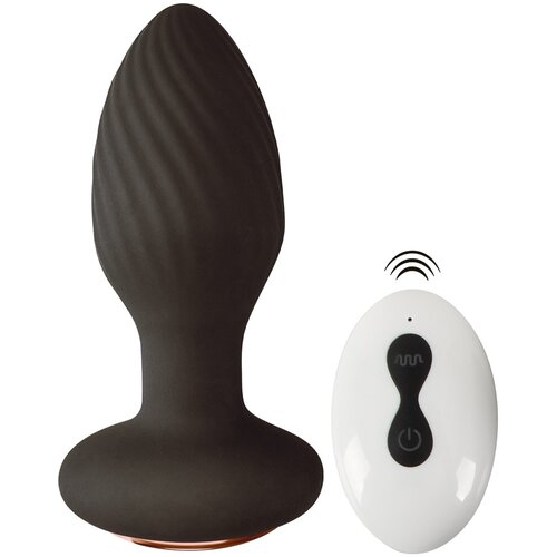 Anos RC Rotating Butt Plug Black Cene
