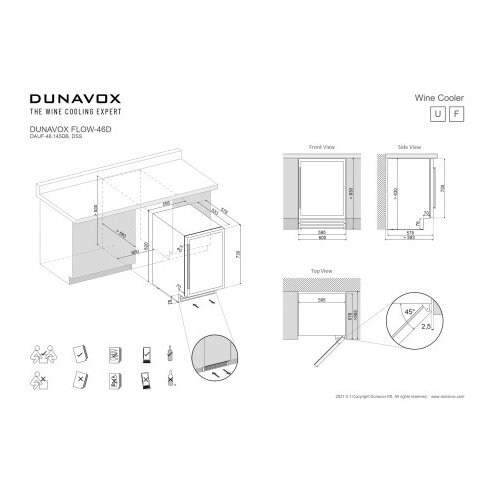 Dunavox DAUF-46.145DB vinska vitrina eksponat ( v12630 ) Cene