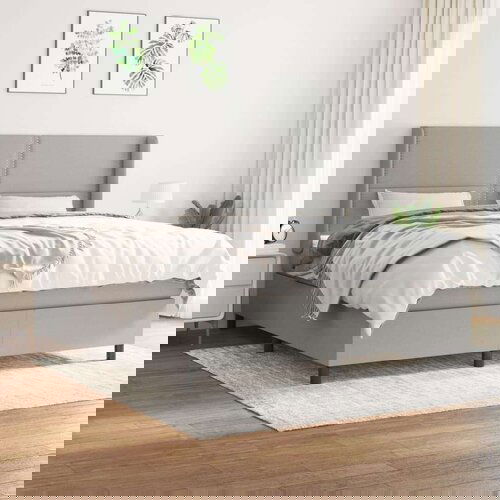 Krevet s oprugama i madracem svjetlosivi 180x200 cm od tkanine Cijene