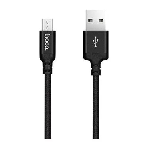 Hoco podatkovni kabel X14 Micro USB 1m 2,1A črn pleten