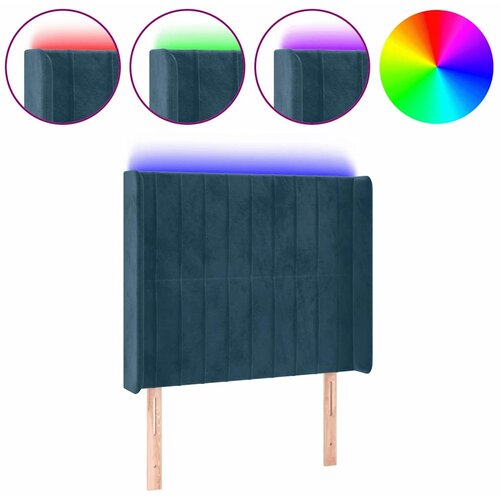  LED uzglavlje tamnoplavo 83x16x118/128 cm bar&amp;scaron;unasto Slike
