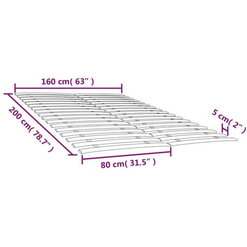  Podnice za krevet s 34 letvice 2 kom 80 x 200 cm Slike