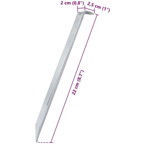 VidaXL Klinovi za &amp;scaron;ator 24 kom 22 cm &amp;Oslash; 20 mm od pocinčanog čelika Slike