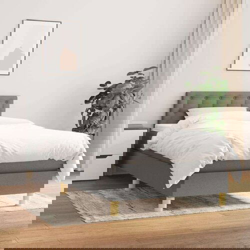  Box spring postelja z vzmetnico temno siva 90x200 cm blago, (20791130) Slike