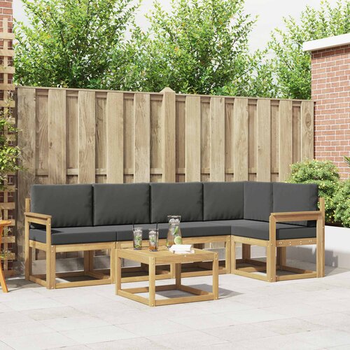  Set vanjskih sofa 6 kom. Bijela i antracit Čvrsto drvo akacije Cene