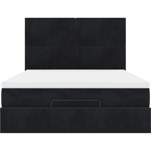  Ottoman krevet s madracima i LED diodama crni 140x200 cm bar&amp;scaron;un Slike