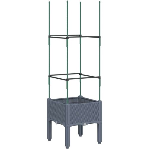  Vrtna sadilica s re&amp;scaron;etkom siva 40 x 40 x 142 5 cm PP Slike