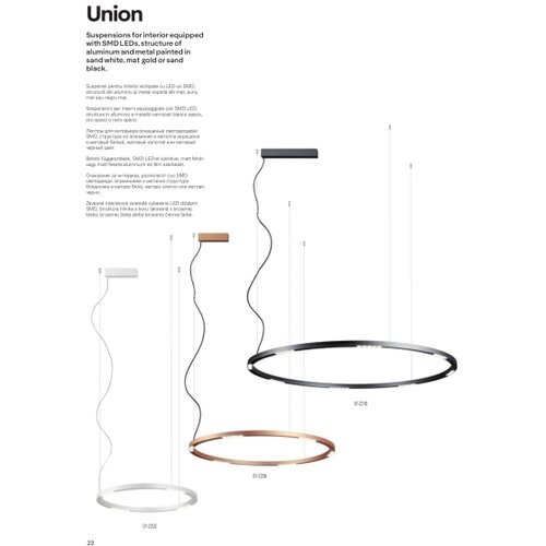  Redo 01-2202 - LED luster na sajli UNION LED/34W/230V 3000K prečnik 60 cm bela Slike