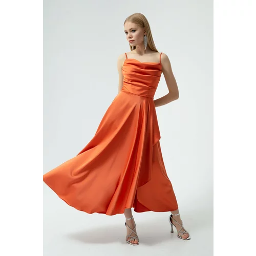 Lafaba Evening & Prom Dress - Orange - Wrapover
