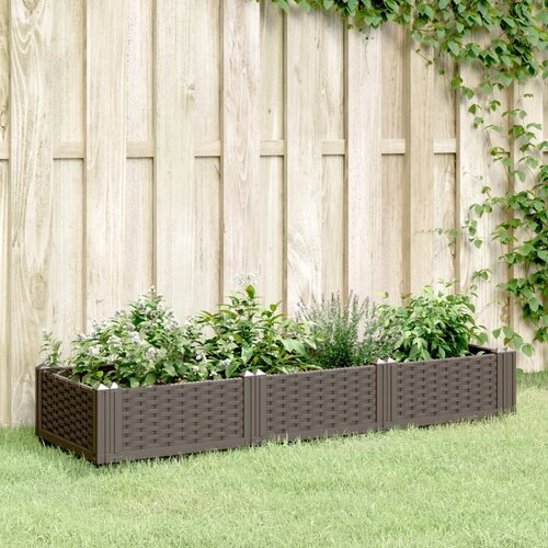 Furnova Cvetlično korito z zatiči rjavo 125x40x28,5 cm PP, (21919971) Slike