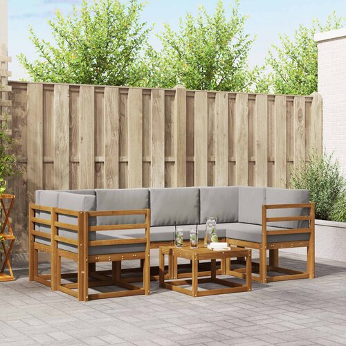  Set vanjskih sofa 7 kom. Prirodna i svijetlo siva Cene