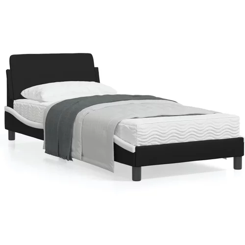  Okvir za krevet s uzglavljem crno-bijeli 90x190 cm umjetna koža
