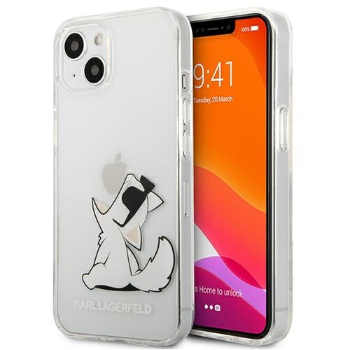 Karl Lagerfeld Originalen ovitek KLHCP13MCFNRC za iPhone 13 6.1 prozorna za&amp;scaron;čita - Choupette Fun Slike