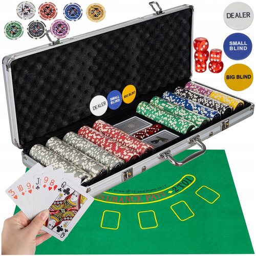  XXL Texas Holdem poker set 500 žetonov v alu. kovčku Cene