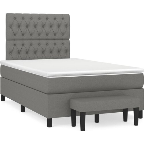 VidaXL Krevet box spring s madracem tamnosivi 120 x 190 cm tkanina Slike