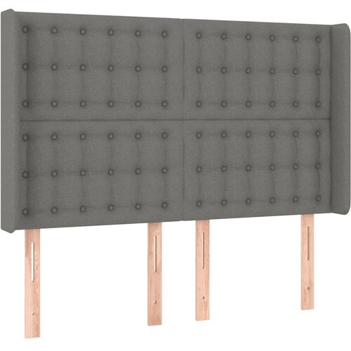  Krevet box spring s madracem LED tamnosivi 140x200 cm tkanina Slike