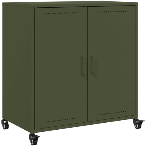 Maison Chic Komoda - Predalnik olivno zelena 68,5x39x72 cm jeklo, (21715675) Slike