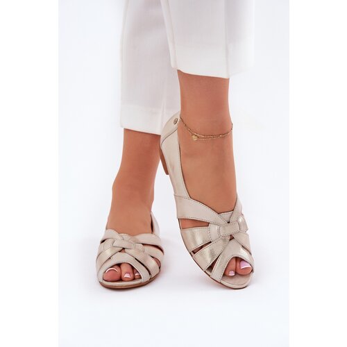 Maciejka Leather Ballet Flats With Open Toes Cene