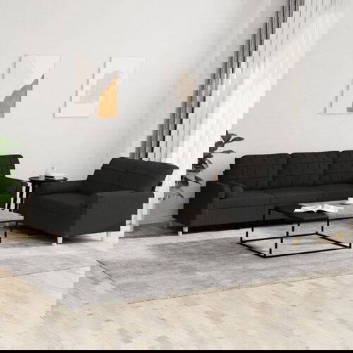 vidaXL 2-dijelni set sofa s jastucima crni od tkanine Cijene