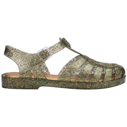 Melissa Modne superge Possession Shiny Sandals - Glitter Clear/Beige Zelena Slike