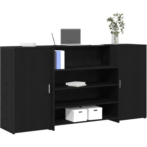  Recepcijski stol crni hrast 200x50x103 5 cm konstruiranog drva Cijene