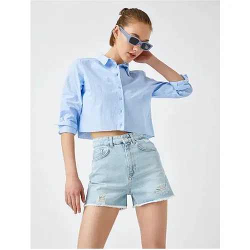 Koton Shorts - Blue - High Waist