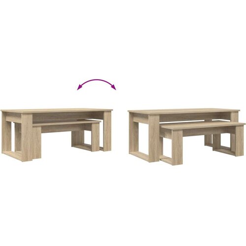  Set stolića za kavu 2 pcs Sonoma hrast Konstruirano drvo Slike